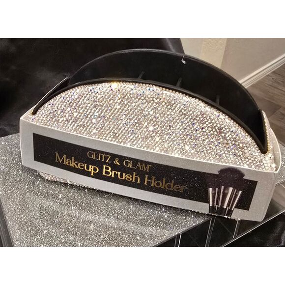 Glitz & Glam Rhinestone Bling Makeup Brush Holder - Picture 3 of 9